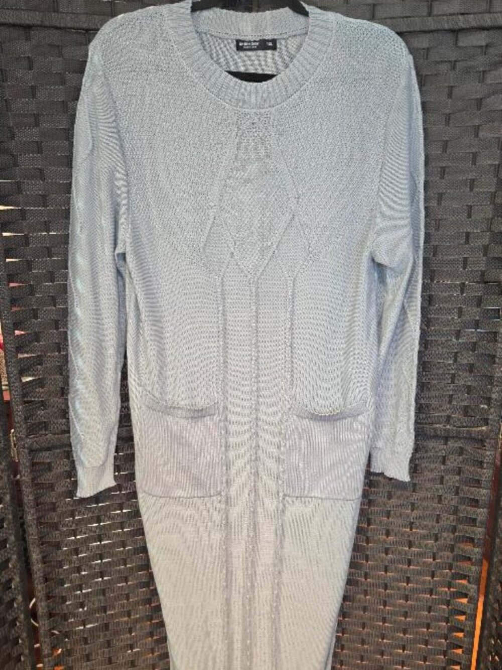 Shein EURMUSE Plain Round Neck Long Sleeve Loose Casual Sweater Dress - Picture 1 of 8